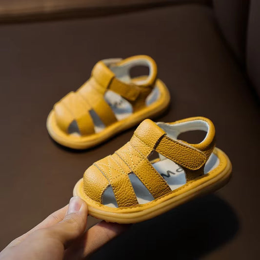 Baby Girls Boys Sandals Summer Children Genuine Leather Shoes Comfortable Infant Toddler Shoes Soft Sole Kids Beach Sandals