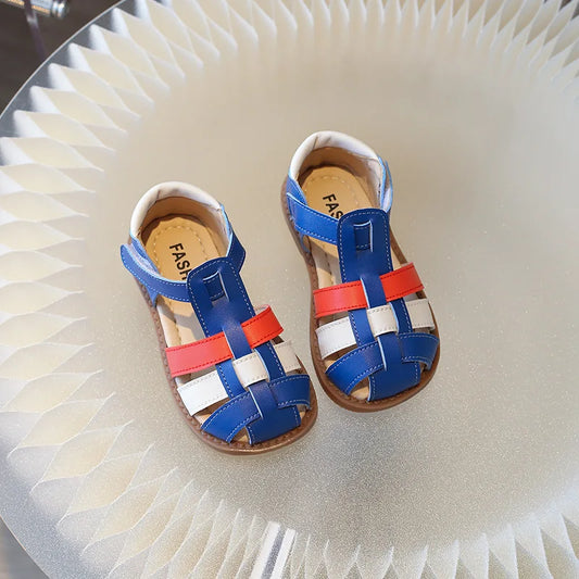 2025 New Summer Boys' Hollow Sandals Baotou Girls' Roman Shoes Children'S Beach Shoes Women'S Treasure Shoes